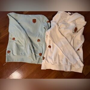 Wanakome Light Blue Hoodie with Brown Detail